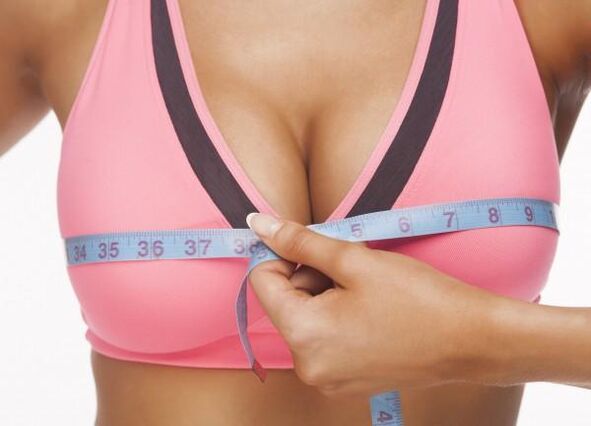 Female breasts after enlargement using various methods